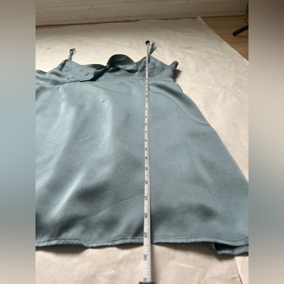 Reformation Aruba Mini Dress Blue 100% silk Slip Bow Tie Front Size 4 Sexy - Picture 6 of 8